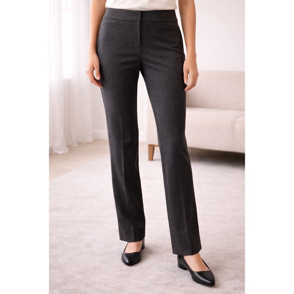 Ann Taylor LOFT Original Fit Charcoal Grey Straight Leg Dress Pants Womens 2P‎